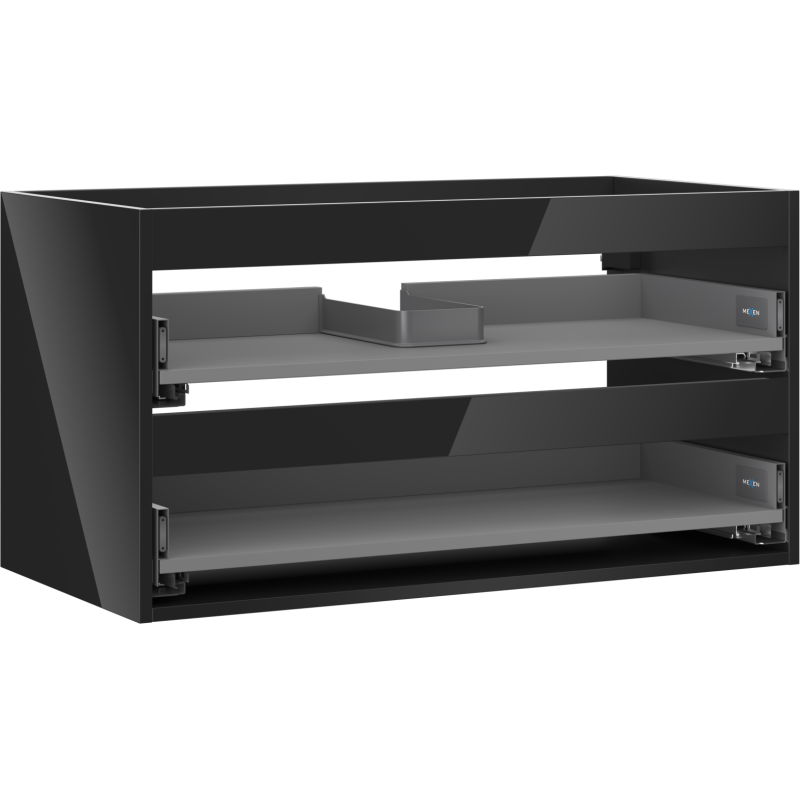 Mexen Box-A corp de mobilier sub chiuvetă 90 cm, 2 sertare, negru lucios - 91AX0-0900-470-2-70