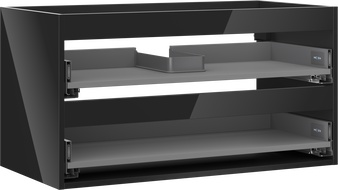 Mexen Box-A corp de mobilier sub chiuvetă 90 cm, 2 sertare, negru lucios - 91AX0-0900-470-2-70