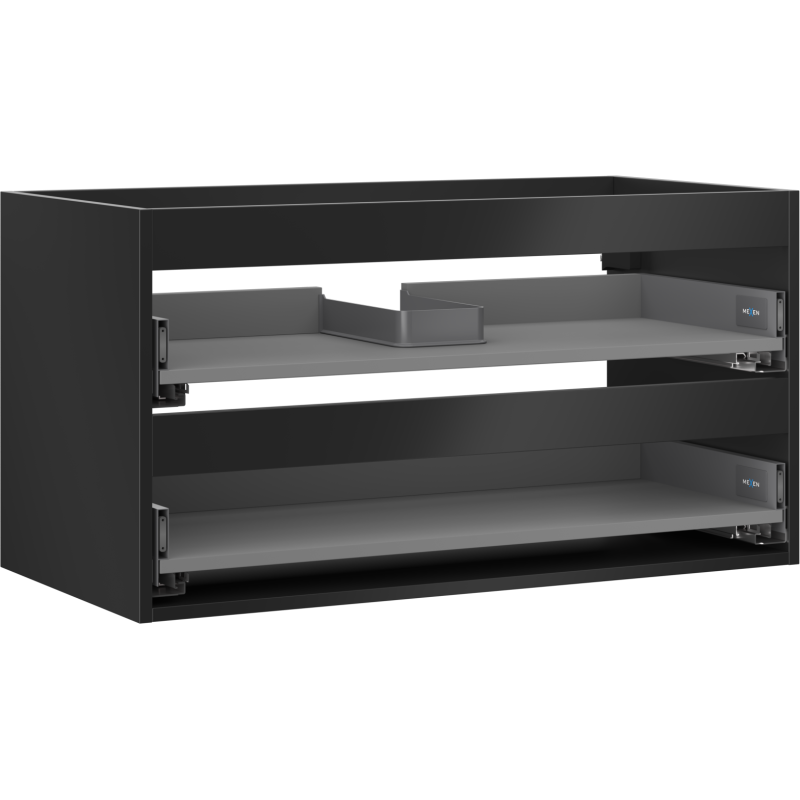 Mexen Box-A corp de dulap pentru lavoar 90 cm, 2 sertare, negru mat - 91AX0-0900-470-2-71