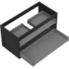 Mexen Box-A corp de dulap pentru lavoar 90 cm, 2 sertare, negru mat - 91AX0-0900-470-2-71