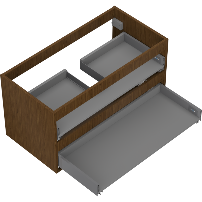 Mexen Box-A mosdószekrény korpus 90 cm, 2 fiók, dió - 91AX0-0900-470-2-86