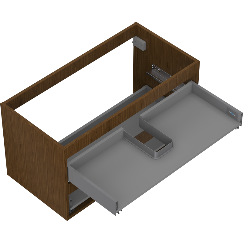 Mexen Box-A corp dulap de baie 90 cm, 2 sertare, nuc - 91AX0-0900-470-2-86