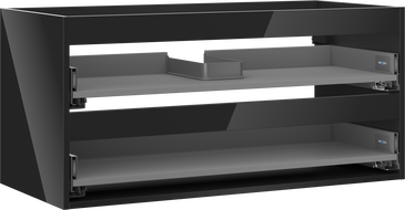 Mexen Box-A mosdószekrény 100 cm, 2 fiók, fekete fényes - 91AX0-1000-470-2-70