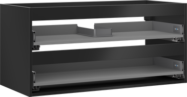 Mexen Box-A mosdókagylós szekrényváza 100 cm, 2 fiók, fekete matt - 91AX0-1000-470-2-71