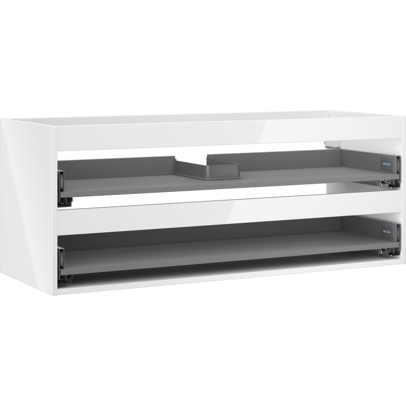 Mexen Box-A mosdókagyló alatti szekrény korpusz 120 cm, 2 fiók, fehér fényes - 91AX0-1200-470-2-00