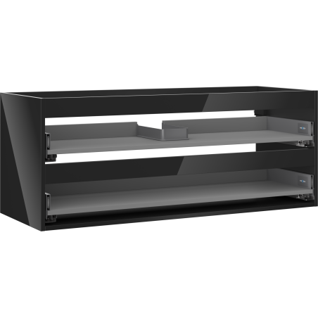 Mexen Box-A mosdószekrény korpus 120 cm, 2 fiók, fekete fényes - 91AX0-1200-470-2-70