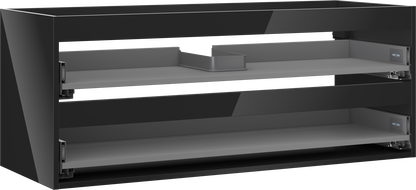 Mexen Box-A mosdószekrény korpus 120 cm, 2 fiók, fekete fényes - 91AX0-1200-470-2-70