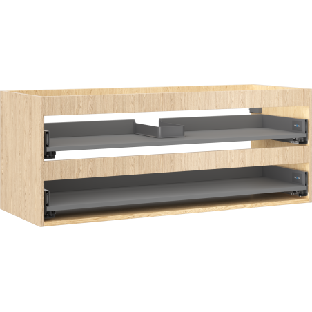 Mexen Box-A mosdószekrény korpus 120 cm, 2 fiókkal, tölgy - 91AX0-1200-470-2-81