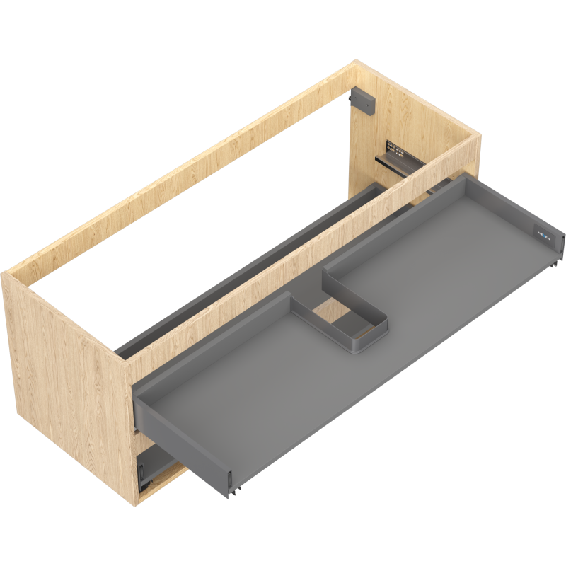 Mexen Box-A mosdószekrény korpus 120 cm, 2 fiókos, tölgy - 91AX0-1200-470-2-81