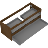 Mexen Box-A mosdószekrény korpusz 120 cm, 2 fiók, dió - 91AX0-1200-470-2-86