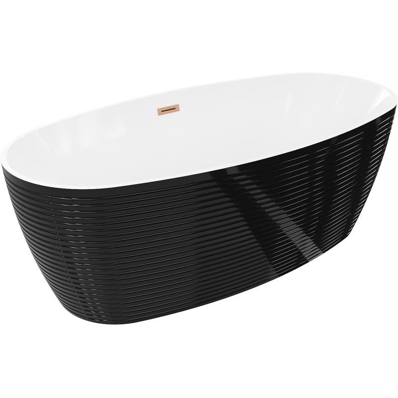 Mexen Lira cada freestanding model 170 x 80 cm, alb/negru, preaplin cupru periat - 52831708075-65