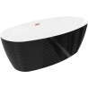 Cada de baie freestanding Mexen Lira model 170 x 80 cm, alb/negru, prelivare cupru periat - 52831708075-65