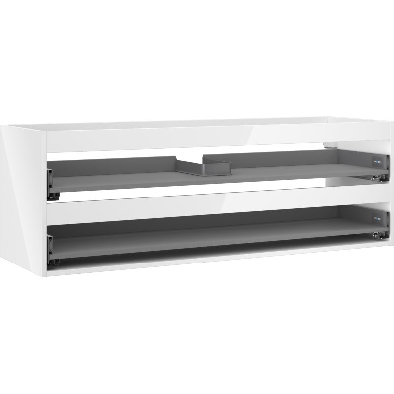Mexen Box-A mosdó alatti szekrény korpusz 140 cm, 2 fiókkal, fényes fehér - 91AX0-1400-470-2-00