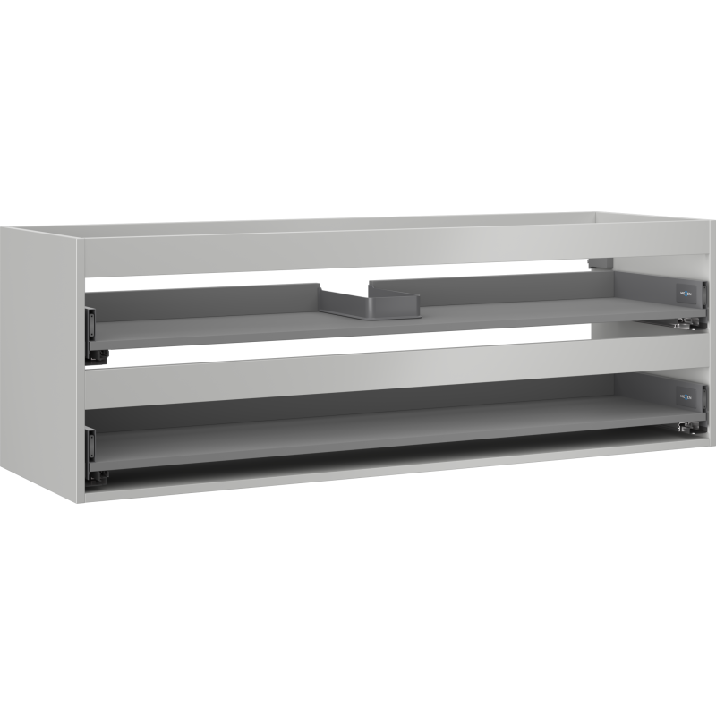 Mexen Box-A fürdőszobai szekrény korpusz 140 cm, 2 fiók, szürke matt - 91AX0-1400-470-2-62