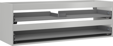 Mexen Box-A fürdőszobai szekrény korpusz 140 cm, 2 fiók, szürke matt - 91AX0-1400-470-2-62