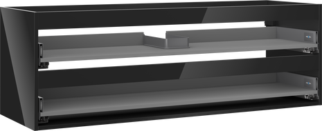 Mexen Box-A mosdószekrény korpus 140 cm, 2 fiók, fekete fényes - 91AX0-1400-470-2-70