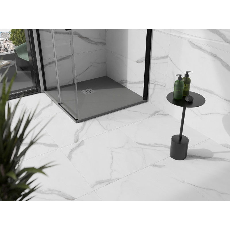 Mexen Stone+ kompozit zuhanytálca négyzet alakú 70 x 70 cm, szürke-beton - 44617070