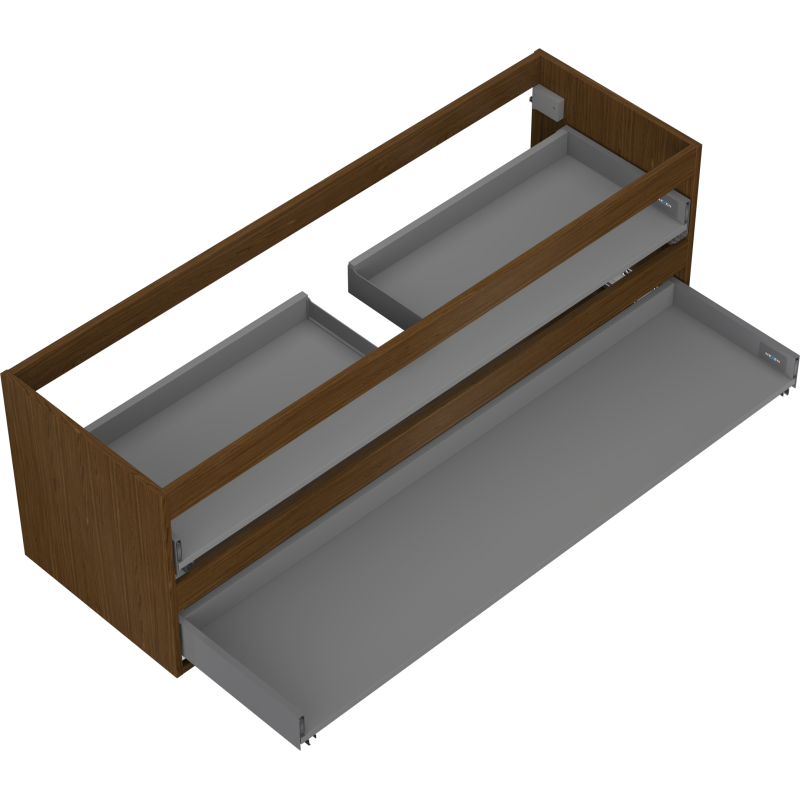 Mexen Box-A mosdószekrény korpusz 140 cm, 2 fiók, dió - 91AX0-1400-470-2-86