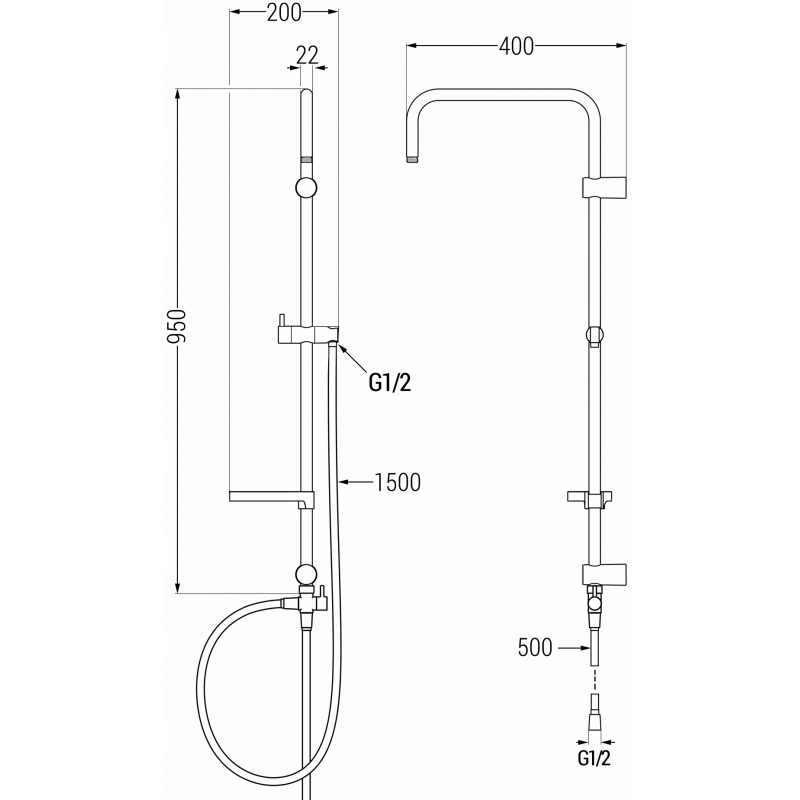 Mexen X coloană de duș, neagră - 7939199-70