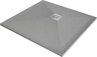 Mexen Stone+ Cădiță de duș compozit pătrată 70 x 70 cm, Gri-beton - 44617070