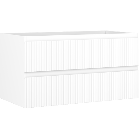 Dulap Mexen Rivel pentru baie de 90 cm, 2 sertare, cu caneluri, alb mat - 91A20-09047-2-BFF01