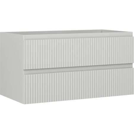 Dulap baie Mexen Rivel sub lavoar 90 cm, 2 sertare, canelat, gri mat - 91A20-09047-2-BFF62
