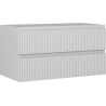 Dulap baie Mexen Rivel sub lavoar 90 cm, 2 sertare, canelat, gri mat - 91A20-09047-2-BFF62