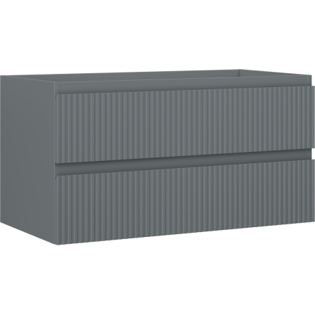 Mexen Rivel dulap baie sub chiuvetă 90 cm, 2 sertare, canelat, grafit mat - 91A20-09047-2-BFF66