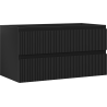 Mexen Rivel dulap baie sub lavoar 90 cm, 2 sertare, canelat, negru mat - 91A20-09047-2-BFF71