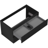 Mexen Rivel dulap baie sub lavoar 90 cm, 2 sertare, canelat, negru mat - 91A20-09047-2-BFF71
