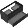 Mexen Rivel dulap baie sub lavoar 90 cm, 2 sertare, canelat, negru mat - 91A20-09047-2-BFF71