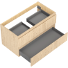 Mexen Rivel dulap baie sub lavoar 90 cm, 2 sertare, riflat, stejar - 91A20-09047-2-BFF81