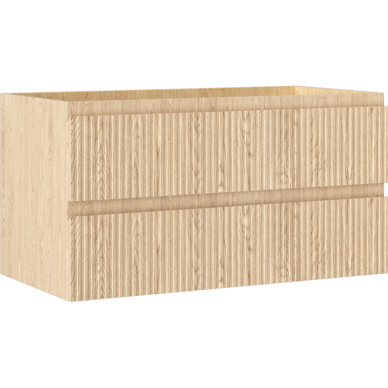 Mexen Rivel dulap baie sub lavoar 90 cm, 2 sertare, riflat, stejar - 91A20-09047-2-BFF81