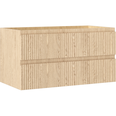 Mexen Rivel dulap baie sub lavoar 90 cm, 2 sertare, riflat, stejar - 91A20-09047-2-BFF81