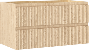 Mexen Rivel dulap baie sub lavoar 90 cm, 2 sertare, riflat, stejar - 91A20-09047-2-BFF81