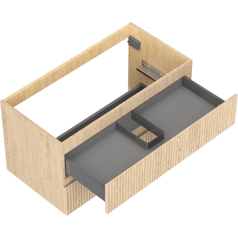 Mexen Rivel dulap baie pentru lavoar 90 cm, 2 sertare, riglat, stejar - 91A20-09047-2-BFF81