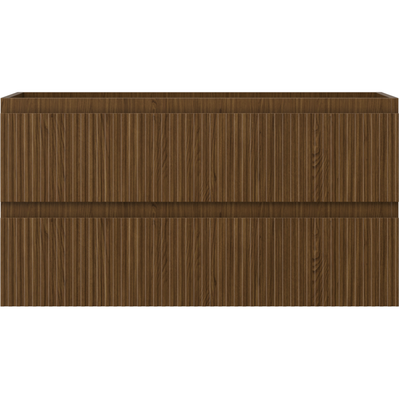 Mexen Rivel dulap baie sub lavoar 90 cm, 2 sertare, canelat, nuc - 91A20-09047-2-BFF86