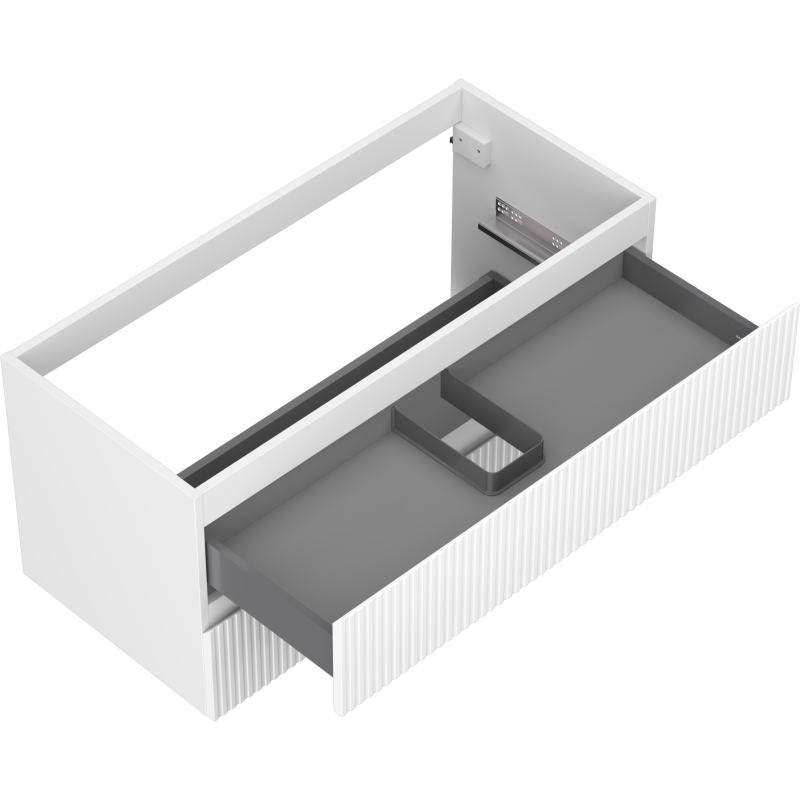 Mexen Rivel dulap baie sub chiuvetă 100 cm, 2 sertare, canelată, alb mat - 91A20-10047-2-BFF01
