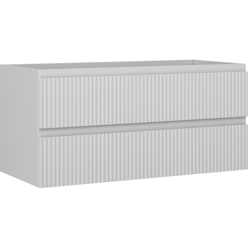 Mexen Rivel dulap pentru baie sub lavoar 100 cm, 2 sertare, riflat, gri mat - 91A20-10047-2-BFF62