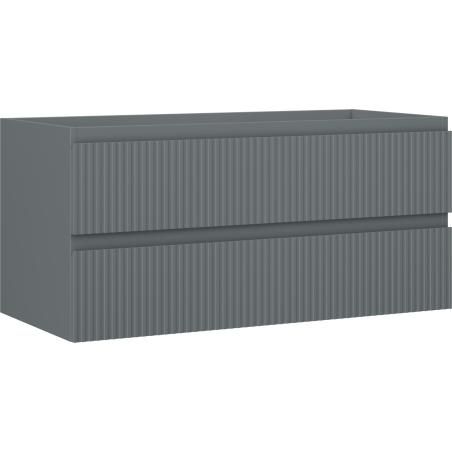 Mexen Rivel dulap de baie sub lavoar 100 cm, 2 sertare, cu striații, grafit mat - 91A20-10047-2-BFF66