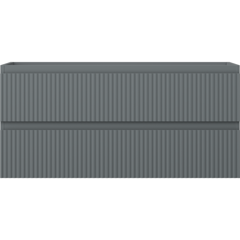 Mexen Rivel 100 cm-es fürdőszobai mosdószekrény, 2 fiókos, bordázott, grafit matt - 91A20-10047-2-BFF66