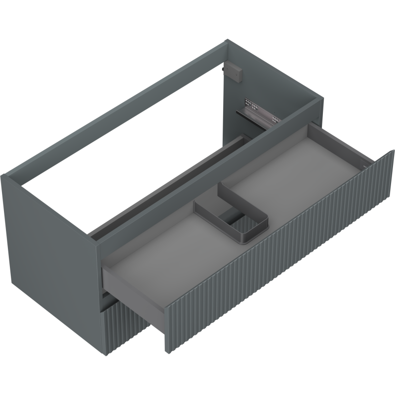 Mexen Rivel dulap de baie pentru lavoar 100 cm, 2 sertare, canelat, grafit mat - 91A20-10047-2-BFF66