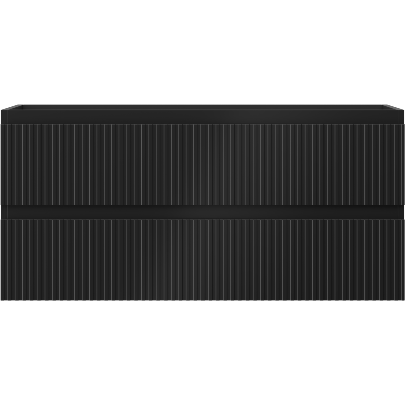 Mexen Rivel dulap baie sub lavoar 100 cm, 2 sertare, canelat, negru mat - 91A20-10047-2-BFF71