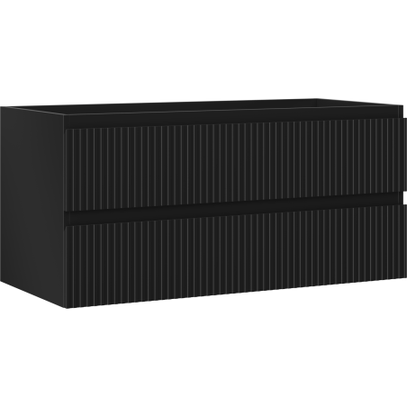 Mexen Rivel dulap baie sub lavoar 100 cm, 2 sertare, canelat, negru mat - 91A20-10047-2-BFF71