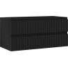 Mexen Rivel dulap baie sub lavoar 100 cm, 2 sertare, canelate, negru mat - 91A20-10047-2-BFF71