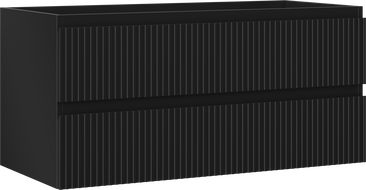 Mexen Rivel fürdőszobai mosdószekrény 100 cm, 2 fiókos, bordázott, fekete matt - 91A20-10047-2-BFF71