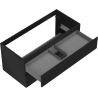 Mexen Rivel dulap baie sub lavoar 100 cm, 2 sertare, canelate, negru mat - 91A20-10047-2-BFF71