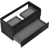 Mexen Rivel dulap baie sub lavoar 100 cm, 2 sertare, canelat, negru mat - 91A20-10047-2-BFF71