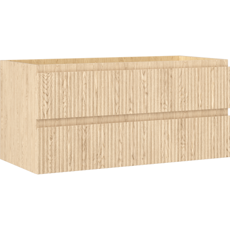 Mexen Rivel dulap baie pentru chiuvetă 100 cm, 2 sertare, canelat, stejar - 91A20-10047-2-BFF81