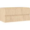 Mexen Rivel dulap baie pentru chiuvetă 100 cm, 2 sertare, canelat, stejar - 91A20-10047-2-BFF81